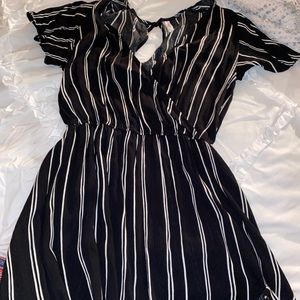 Black And White Stripped Romper
